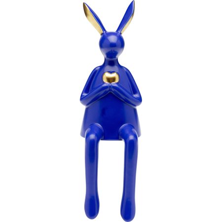 Фигура декоративная Sitting Rabbit Heart Blue 29 см