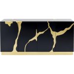 Комод широкий Cracked Black Gold 165x80 см