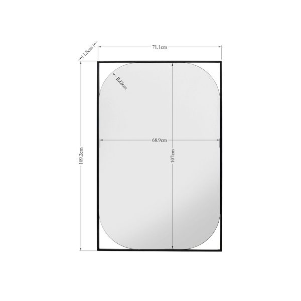 Зеркало настенное Bonita Black 71x109 см — изображение 2