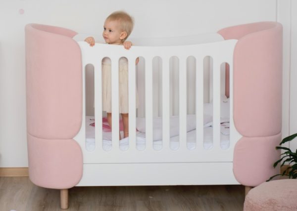 Комплект чехлов для кроватки-трансформера KIDI Soft (розовый) — изображение 4