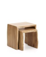 Комплект из 2-х столиков Lomiri из массива акации с выбеленной отделкой 50 x 42 см/34 x 42 — изображение 4