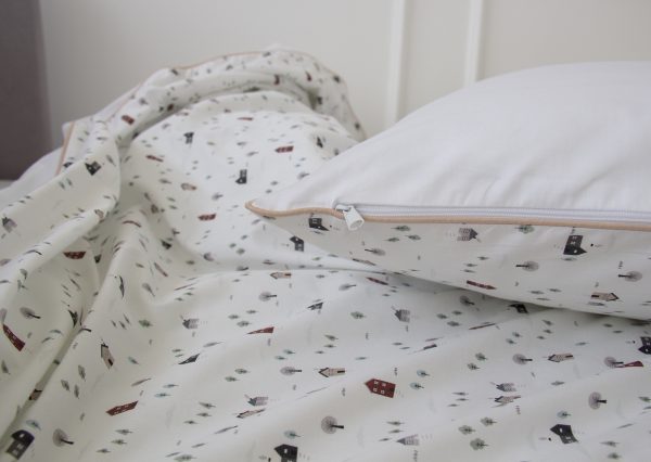 Комплект постельного белья «Домики» (кант, сатин) — изображение 3