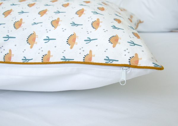 Комплект постельного белья «Жёлтые динозаврики» (кант, сатин) — изображение 3