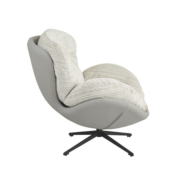 Кресло BLISS серый, экокожа, шенилл — изображение 4