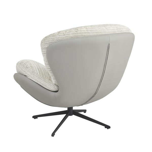 Кресло BLISS серый, экокожа, шенилл — изображение 5