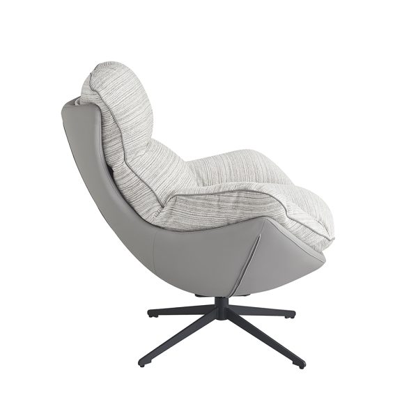 Кресло HUG серый в полоску, экокожа, шенилл — изображение 4