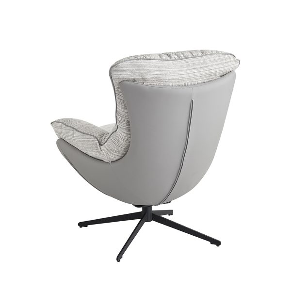 Кресло HUG серый в полоску, экокожа, шенилл — изображение 5