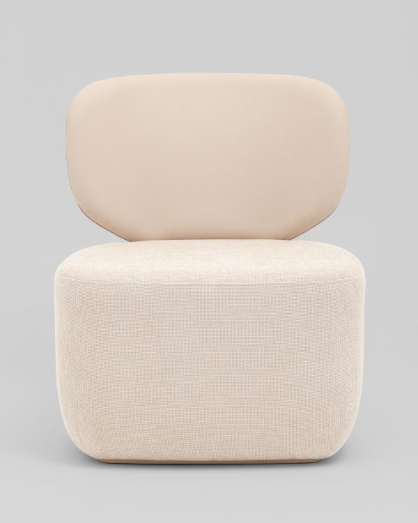 Кресло Спейс спинка экокожа, сиденье шенилл бежевый — изображение 3