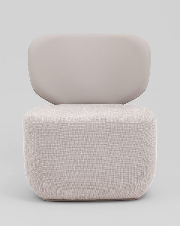 Кресло Спейс спинка экокожа, сиденье шенилл светло-серый — изображение 3