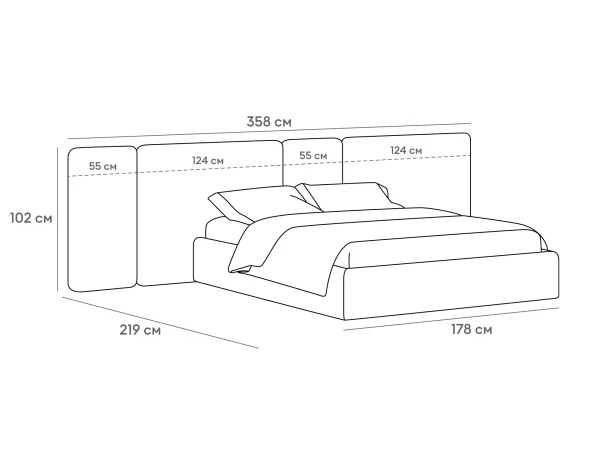 Кровать Atessa без подъемного механизма бежевый — изображение 3