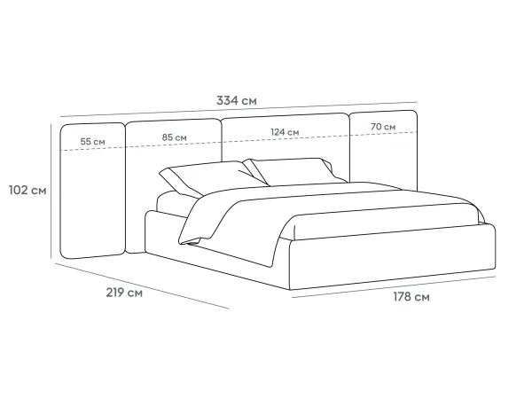 Кровать Atessa без подъемного механизма бежевый — изображение 3