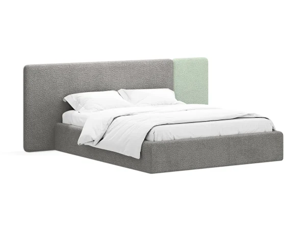 Кровать Atessa с подъемным механизмом серый, светло-зеленый — изображение 2