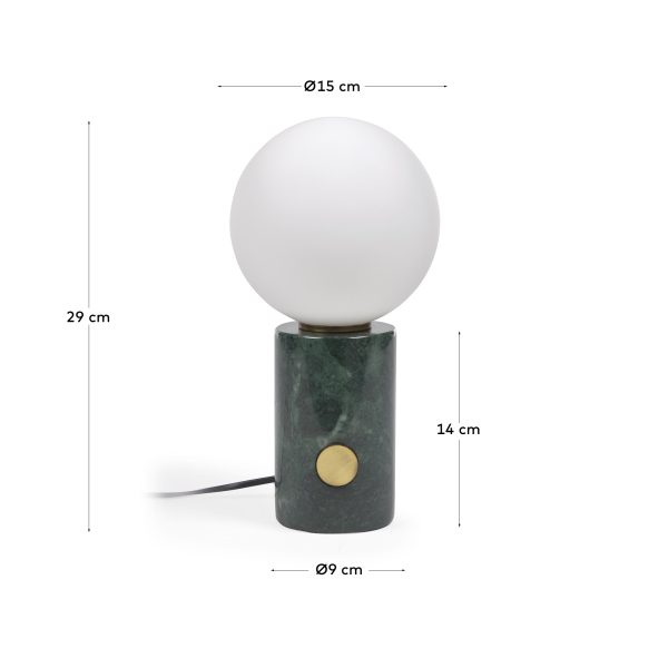 Настольная лампа Lonela из мрамора с зеленой отделкой — изображение 4