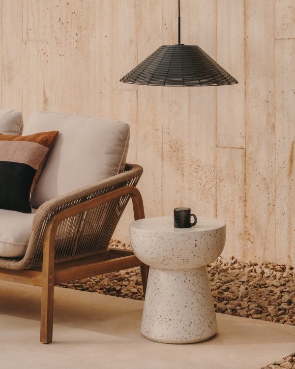 Pada Приставной столик из терраццо белого цвета Ø 40 см — изображение 3