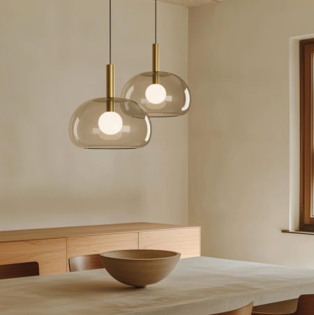 Подвесной светильник Cloud серое стекло/золотой металл