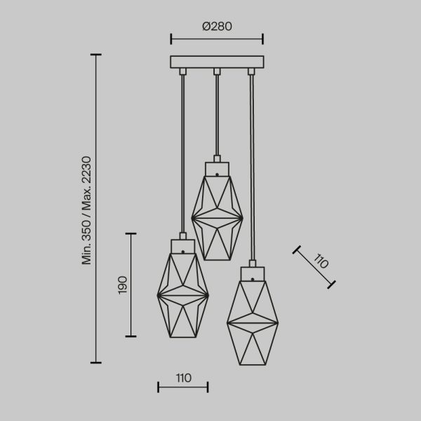 Подвесной светильник Maytoni MOD325PL-03G — изображение 2