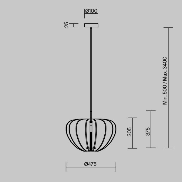Подвесной светильник Maytoni MOD398PL-01BR — изображение 3