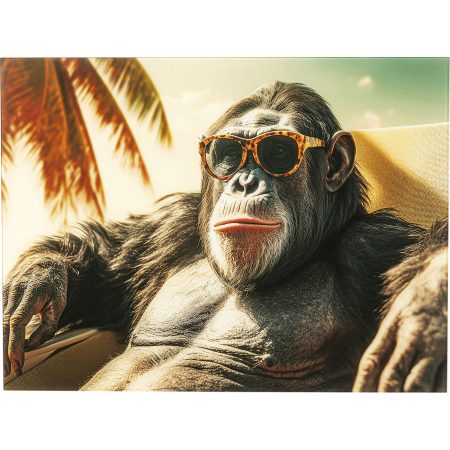 Картина стеклянная Holiday Monkey 80x60 см