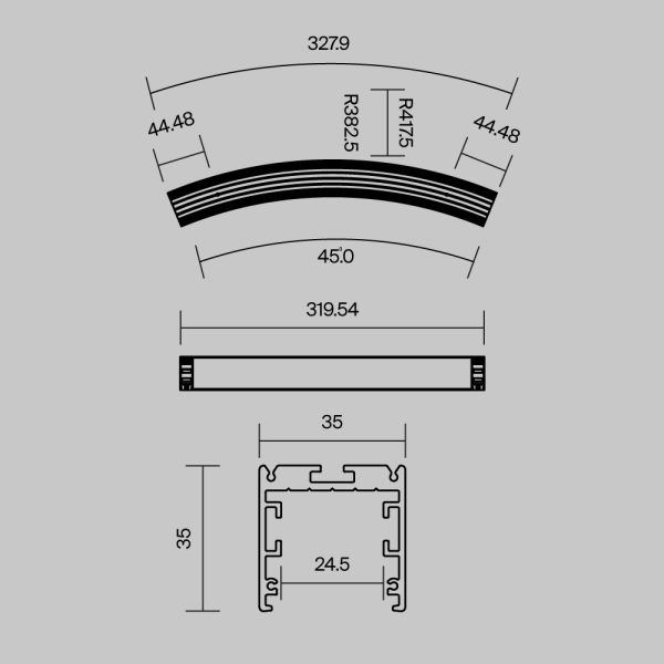 Комплектующие к светодиодной ленте Led Strip ALM-3535R-B-D-45°-0.8M — изображение 2