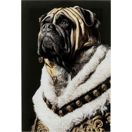 Картина стеклянная King Pug 40x60 см