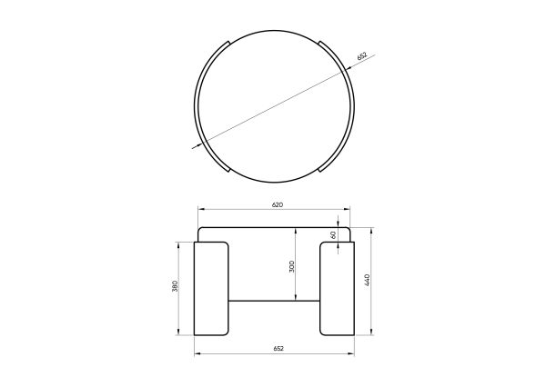 Пуф Lagom D 62 см (зелено-голубой FiberGuard, натуральный дуб) — изображение 4