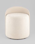 Пуф Тея спинка иск.кожа, сиденье шенилл бежевый — изображение 3