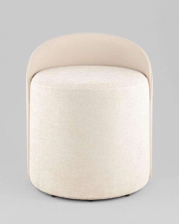Пуф Тея спинка иск.кожа, сиденье шенилл бежевый — изображение 3