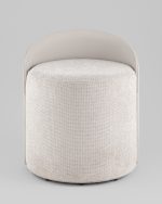 Пуф Тея спинка иск.кожа, сиденье шенилл светло-серый — изображение 3