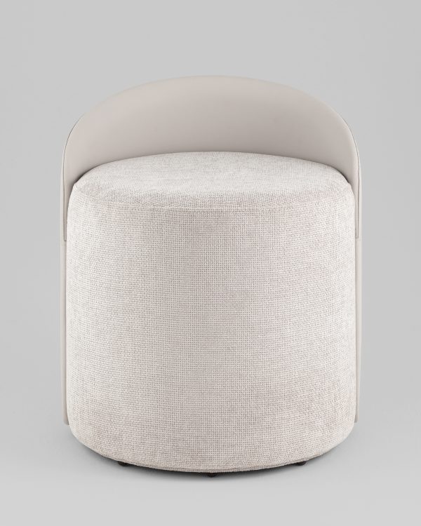 Пуф Тея спинка иск.кожа, сиденье шенилл светло-серый — изображение 3