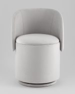 Пуф-трансформер Таунсвилл вращающийся с ящиком велюр светло-серый — изображение 3