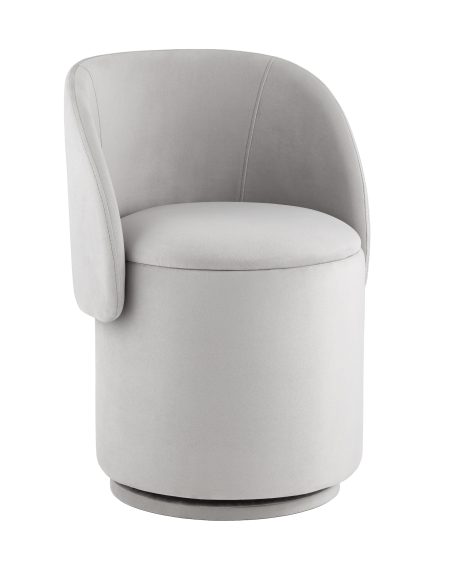Пуф-трансформер Таунсвилл вращающийся с ящиком велюр светло-серый