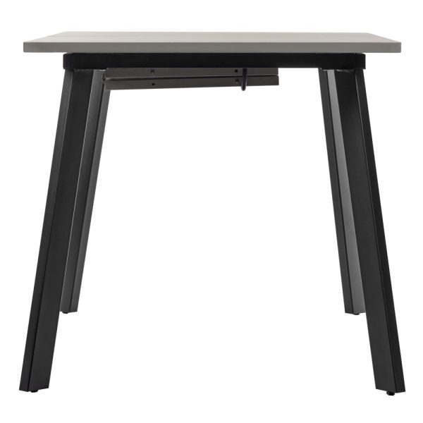 Стол Dublin раскладной 120-160х80х75 серый мрамор с чёрными ножками — изображение 3