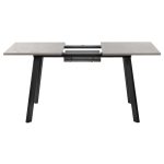 Стол Dublin раскладной 120-160х80х75 серый мрамор с чёрными ножками — изображение 4