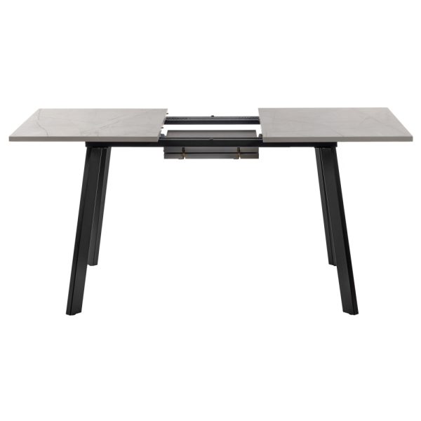 Стол Dublin раскладной 120-160х80х75 серый мрамор с чёрными ножками — изображение 4