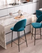 Стул барный Меган SN велюр пыльно-синий — изображение 3