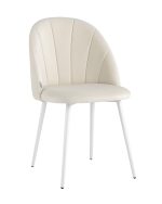 Стул Логан SN велюр молочный белые ножки