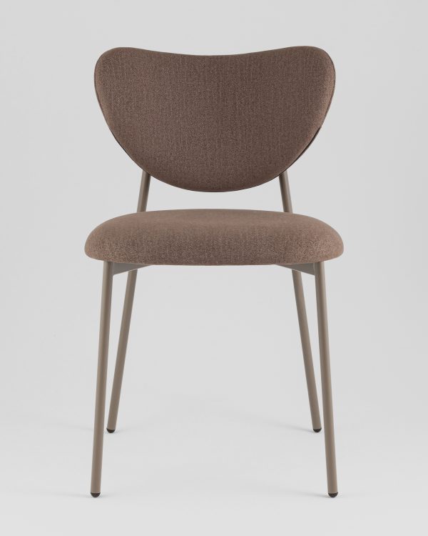 Стул Rina велюр коричневый каркас бежево-серый — изображение 3