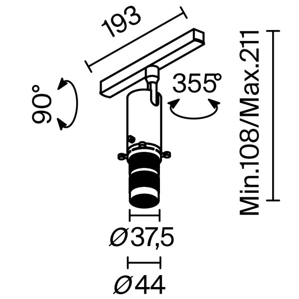 Трековый светильник Technical TR108-2-10W3K-B — изображение 4