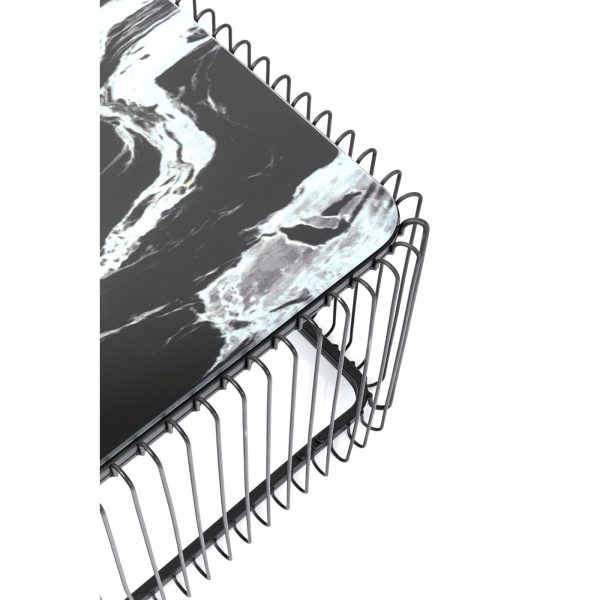 Стол кофейный Wire Glass Marble Black 145x75 см — изображение 2