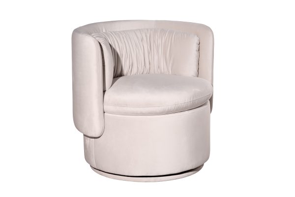 ZW-06101 Кресло поворотное велюр кремовый 76*72*71см — изображение 2