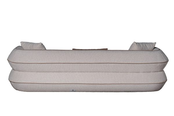 ZW-25003 Диван Amelia трехместный букле светлый 253*100*67см с бежевым кантом — изображение 3