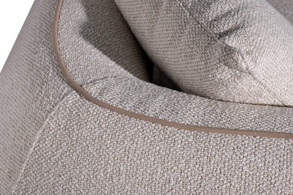 ZW-25003 Диван Amelia трехместный букле светлый 253*100*67см с бежевым кантом — изображение 5