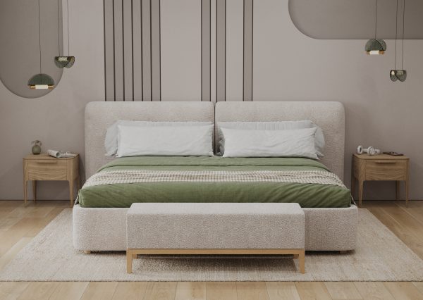 Банкетка Fjord 120 см (молочный букле, бук) — изображение 3