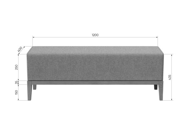 Банкетка Fjord 120 см (пыльная роза Prime, бук под эмалью) — изображение 4