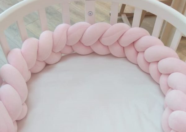 Бортик плетёный для кроватки Ellipsebed (розовый) — изображение 3