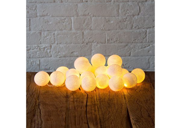 Гирлянда из хлопковых шариков "Белая" (20 шариков) — изображение 2