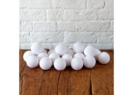 Гирлянда из хлопковых шариков "Белая" (20 шариков)