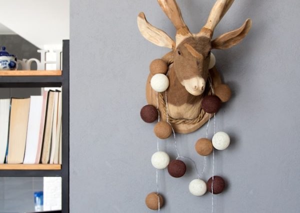 Гирлянда из хлопковых шариков "Кофе" (10 шариков) — изображение 2