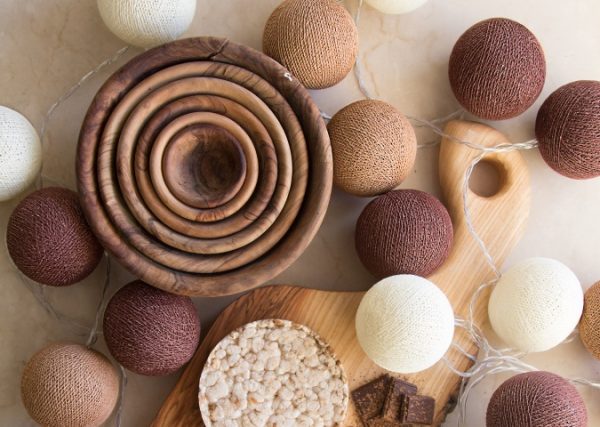 Гирлянда из хлопковых шариков "Кофе" (10 шариков) — изображение 3