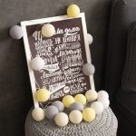 Гирлянда из хлопковых шариков Желто-серая (20 шариков) — изображение 3